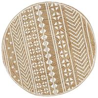 VidaXL Vloerkleed handgemaakt met witte print 150 cm jute - thumbnail