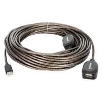 Manhattan USB-kabel USB 2.0 USB-A stekker, USB-A bus 20.00 m Zwart 150958 - thumbnail