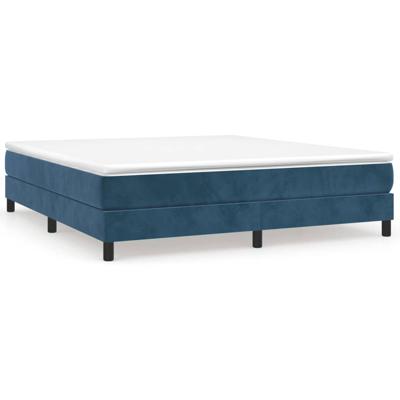 Boxspring met matras fluweel donkerblauw 180x200 cm