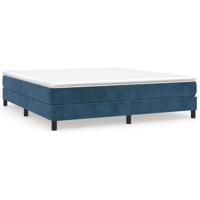 Boxspring met matras fluweel donkerblauw 180x200 cm - thumbnail