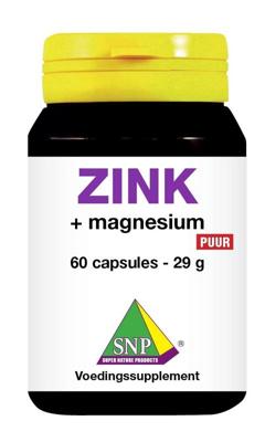 Zink + magnesium puur 60 Vegetarische capsules