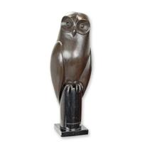 BRONZEN BEELD VAN EEN UIL hoogte 44 cm - thumbnail