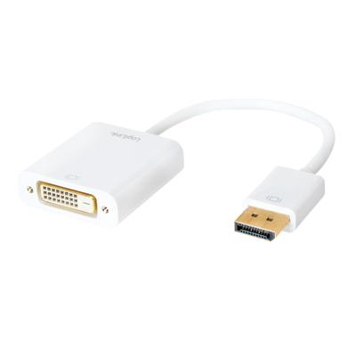 LogiLink CV0058B DisplayPort Adapter [1x DisplayPort stekker - 1x DVI-bus 24+1-polig] Wit 15.00 cm