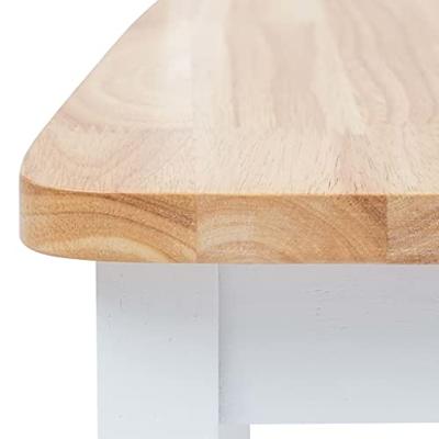 Eetkamerstoelen 2 st massief rubberwood naturel en wit