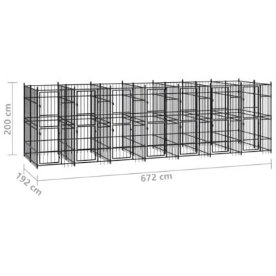 Hondenkennel 12,9 m² staal