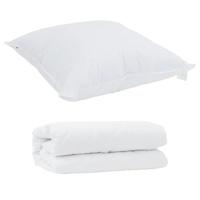 Dekbed met Kussen met kussen 2 pcs Wit 155 x 200 cm Microfibre - thumbnail