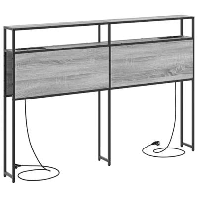 Opberghoofdbord met plank Grijs sonoma 135 cm Bewerkt hout