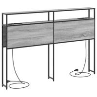 Opberghoofdbord met plank Grijs sonoma 135 cm Bewerkt hout - thumbnail