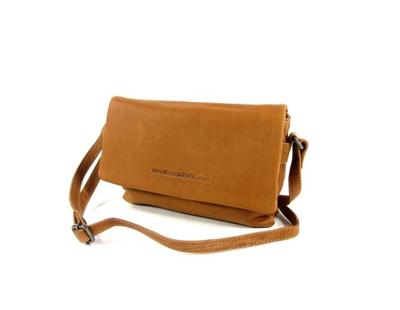 Chesterfield Schoudertas met Overslag Elsa Cognac