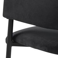 Bendt Eetkamerstoel 'Myla' Velvet, kleur Zwart - thumbnail