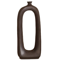 Kandelaar keramiek - kandelaar Sotogrande, groot - kandelaar donkerbruin - thumbnail