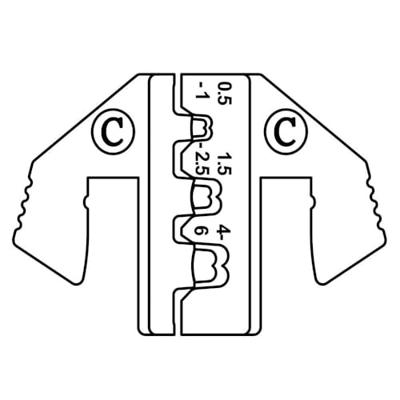 TOOLCRAFT PLE-0C TO-7875681 Krimpstempel Platte stekkers 0.5 tot 6 mm² Geschikt voor merk TOOLCRAFT PZ-500