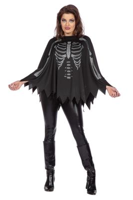 Poncho skelet strass steentjes