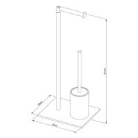 Sealskin Tube Toiletbutler met Toiletrolhouder, Reserverolhouder en Toiletborstel met Houder Vrijstaand Zwart - thumbnail