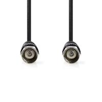 Nedis Satelliet- en Antennekabel | F-Male | F-Male | Vernikkeld | 75 Ohm | Dubbel Afgeschermd | 1.50 m | Rond | PVC | Zwart | Label - CSGL41000BK15 - thumbnail