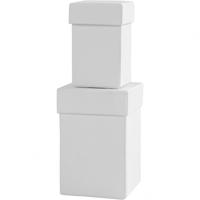 Creativ Company Vierkante dozen, h: 7+9 cm, afm 4,5+6 cm, wit, 2 stuk/ 1 set - thumbnail