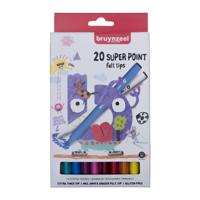 Bruynzeel Kids viltstiften Super Point, set van 20 stuks in geassorteerde kleuren - thumbnail