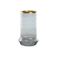 Kaarshouder Home ESPRIT Blauw Gouden Kristal 17 x 17 x 28 cm - thumbnail