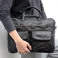 Juscha JU-48200 Laptop Aktetas Roberto Romano FIRENZE Zwart, Echt Leer 29x40x10cm - thumbnail