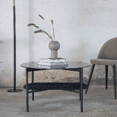 Nohr Ronde Salontafel 'Jamol' Smoked glas, 80cm