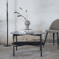 Nohr Ronde Salontafel 'Jamol' Smoked glas, 80cm - thumbnail