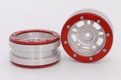 Metsafil Beadlock Wheels PT-Distractor Zilver / Rood 1.9 (2st)
