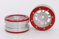 Metsafil Beadlock Wheels PT-Distractor Zilver / Rood 1.9 (2st) - thumbnail