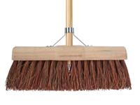 Bezem natuurvezel 45 cm met houten steel 140 cm - thumbnail