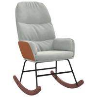 Schommelstoel fluweel lichtgrijs - thumbnail