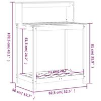 Oppottafel met schappen 82,5x50x109,5 cm gempregneerd hout - thumbnail