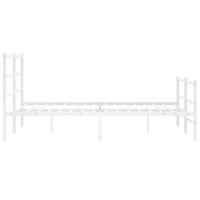 Bedframe met hoofd- en voeteneinde metaal wit 150x200 cm - thumbnail