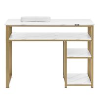 Nageltafel - IJzeren frame - Gemarmerd/Gouden - 3 planken - Handsteun - thumbnail