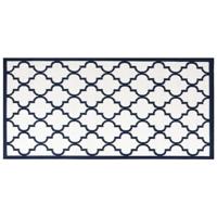 VidaXL Buitenkleed omkeerbaar 80x150 cm marineblauw en wit - thumbnail