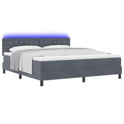 Boxspringbed met matras en LED fluweel donkergrijs 180x200 cm