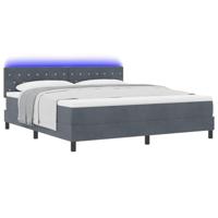 Boxspringbed met matras en LED fluweel donkergrijs 180x200 cm - thumbnail