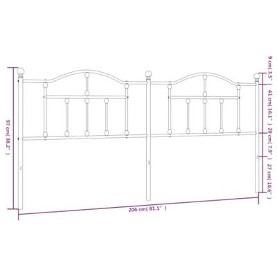 Hoofdbord 200 cm metaal wit