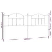 Hoofdbord 200 cm metaal wit - thumbnail