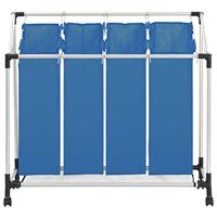 Wassorteerder met 4 zakken staal blauw - thumbnail