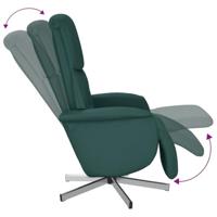 Fauteuil verstelbaar met voetensteun stof donkergroen - thumbnail