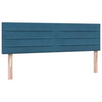 Boxspring met matras fluweel donkerblauw 160x210 cm - thumbnail