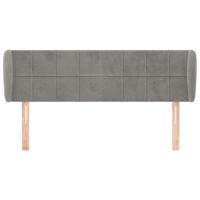 Hoofdbord met randen 147x23x78/88 cm fluweel lichtgrijs - thumbnail