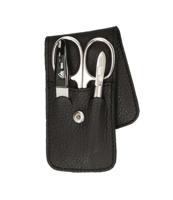 Erbe Solingen 3-delige manicure etui met drukknoopsluiting zwart (erbe9018) - thumbnail