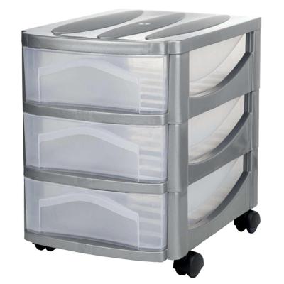 Bama big hobby ladesysteem met 3 laden 30x30x40 cm zilver/wit