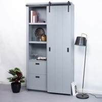 vtwonen Opbergkast 'Slide' met staldeur / schuifdeur, kleur Betongrijs - thumbnail