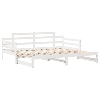 Slaapbank met onderschuifbed/lades zonder matras 90x190 cm wit - thumbnail