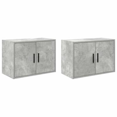 VidaXL Garagewandkasten 2 st bewerkt hout betongrijs VidaXL Garagewandkasten 2 st bewerkt hout betongrijs