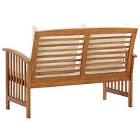 Tuinbank met kussens 119 cm massief acaciahout - thumbnail