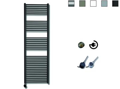 Elektrische Design Radiator Sanicare Plug & Play 172x45 cm Mat Zwart 920 Watt Met Zwart Thermostaat Links Sanicare