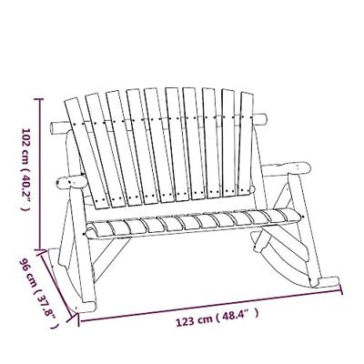 Schommelbank 2-zits 123x96x102 cm massief vurenhout