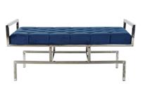 Kruk DKD Home Decor Blauw Polyester Staal (97 x 44 x 46 cm) - thumbnail